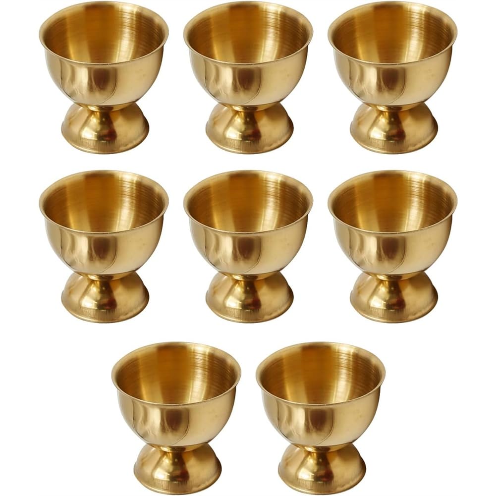 Hndhbfgrt Stainless Steel Egg Cups, Gold Egg Holder Set of 8 for Hard Soft Boiled Eggs Kitchen Tool