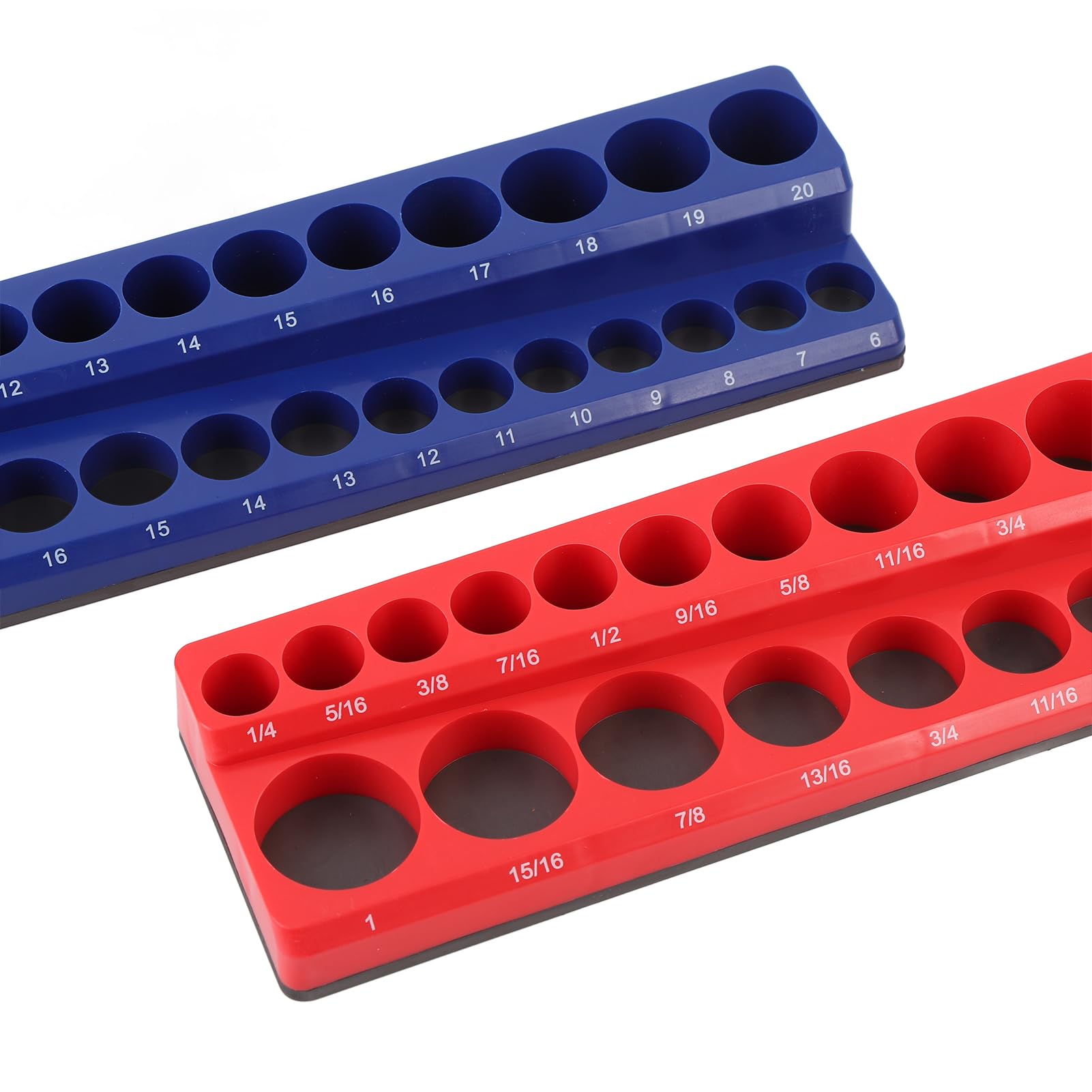 Organizer magnetico per prese elettriche, efficienti vassoi per prese metriche SAE per lavoratori di manutenzione domestica, confezione da 2