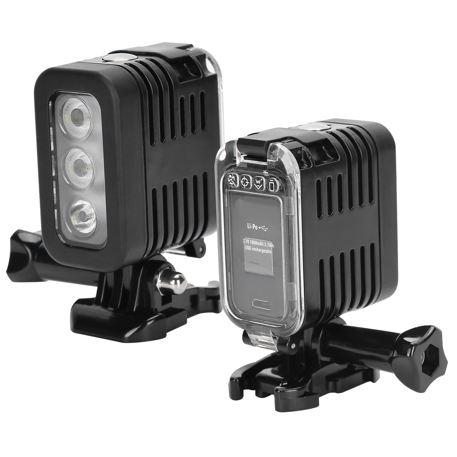 Luce Subacquea, Lampada Subacquea Impermeabile da 45 M Lampada Subacquea Ricaricabile Dimmerabile Video LED Luce di Riempimento per Immersione Luce Video LED Subacquea per