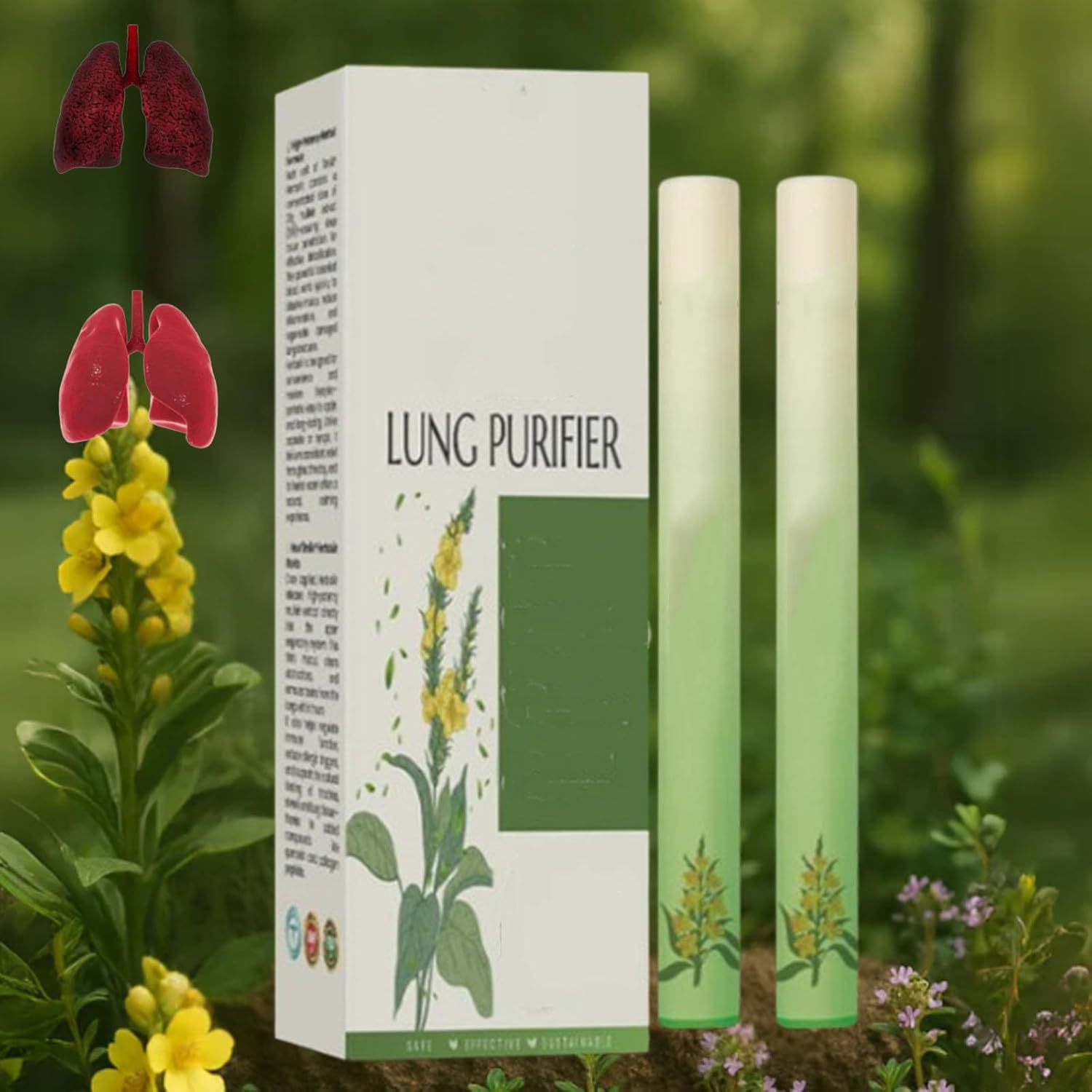 Timilks Herbaair Mulleins Purificatore polmonare, purificatore polmonare Timilk-Herbaair, estratto di foglie di verbasco per polmoni, inalatore di erbe per la pulizia dei polmoni (2)