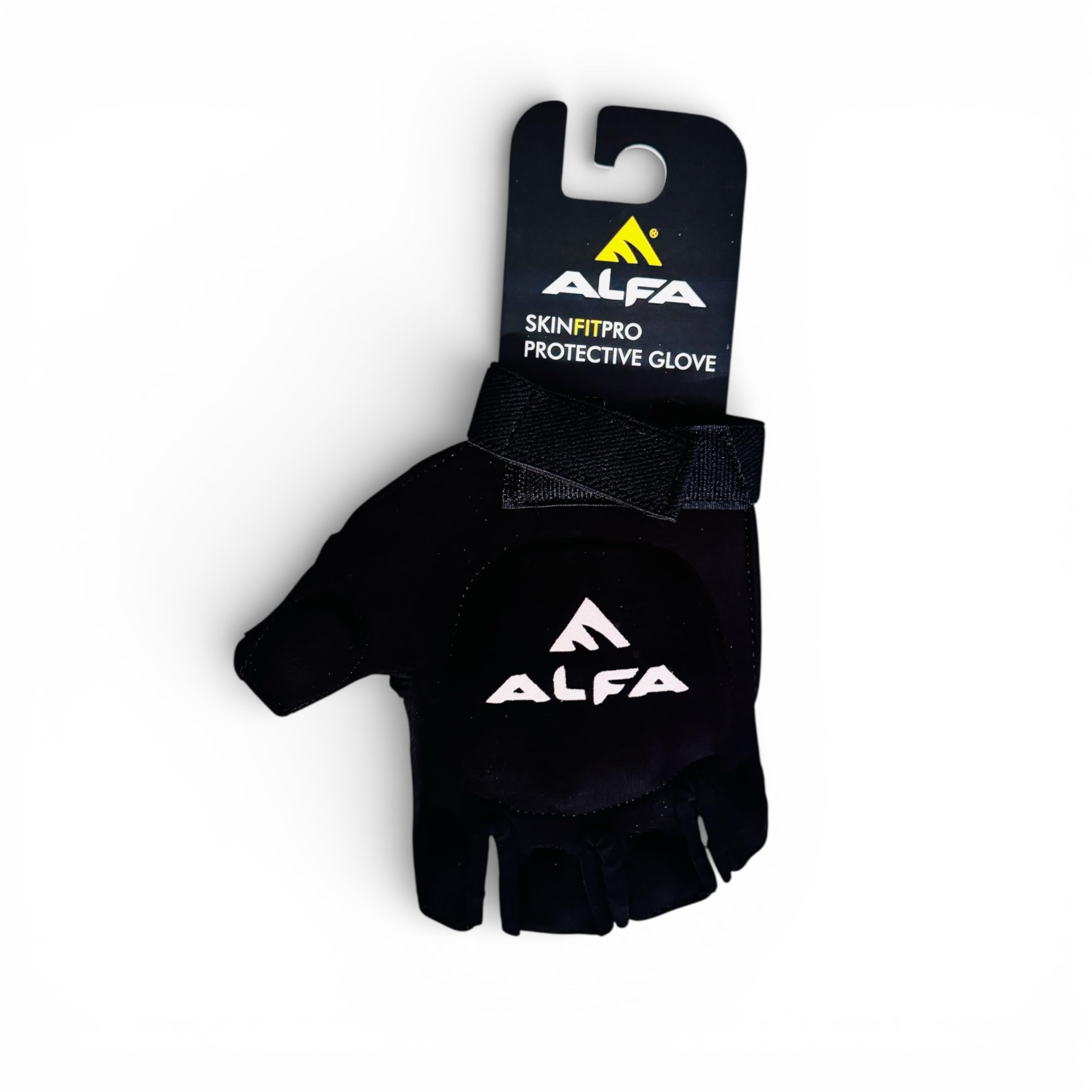 A L F A Lycra Cut Finger Hockey Player Hand Protector (Left Handed,Black) (Medium) 3
