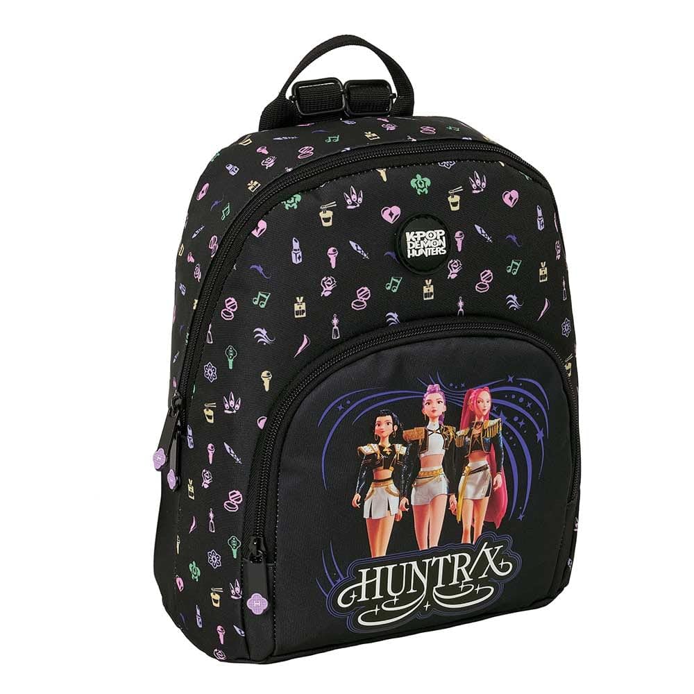 Safta | Mini Mochila Escolar K-Pop Demon Hunters Sound, Bolsillo Frontal y Trasero con Cremallera, Compartimento Interior, Doble Tirador, Hombreras Ajustables Acolchadas, Medidas 25x13x30 cm