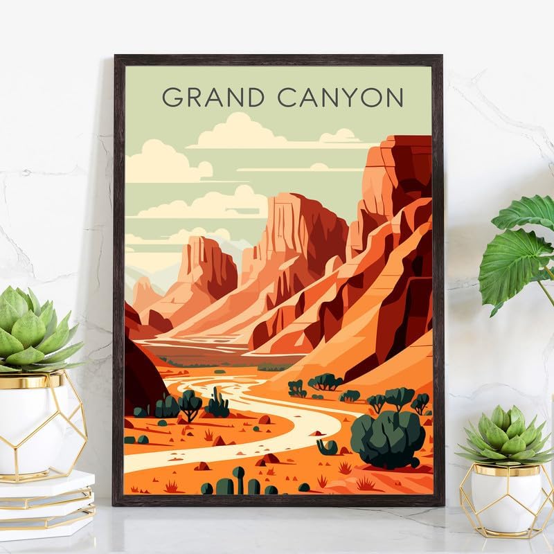 Póster del Parque Nacional del Gran Cañón, impresiones artísticas de pared de los parques nacionales del Gran Cañón, póster de viaje retro de