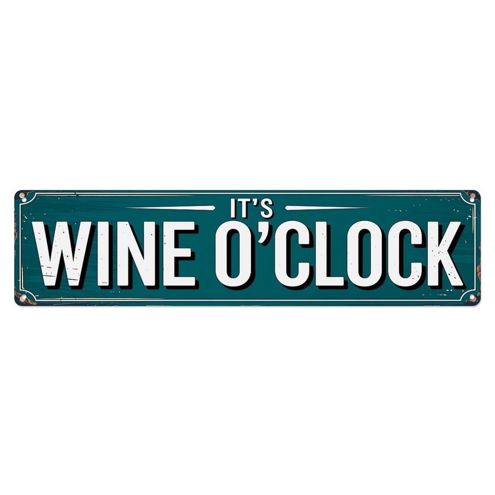Its Wine O Clock Sign Metal Tin Sign Plaque