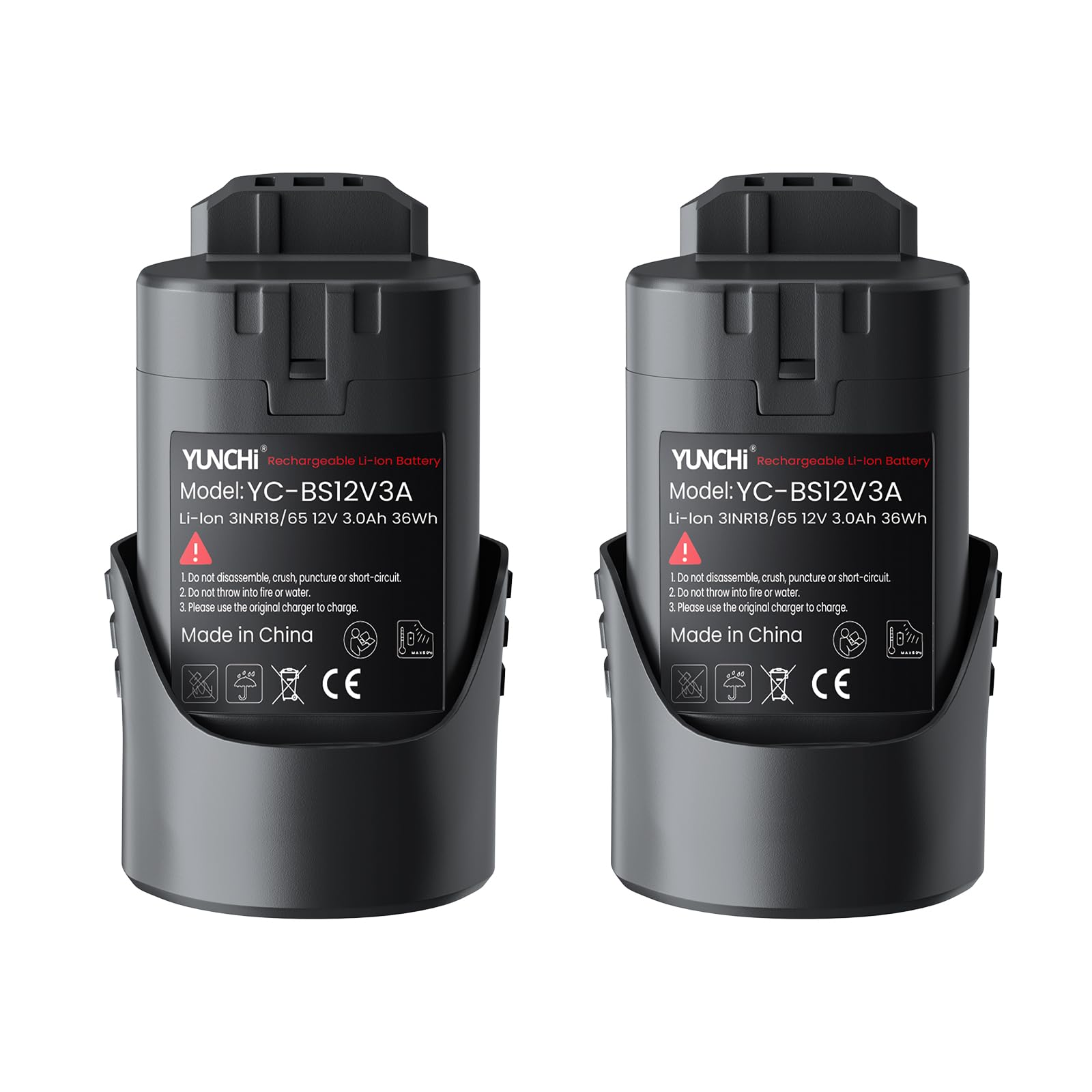 YUNCHI 3.0 Ah Ersatzakku für Bosch Akku 12V, Kompatibel mit Bosch Professional 12V System, 2 Pack