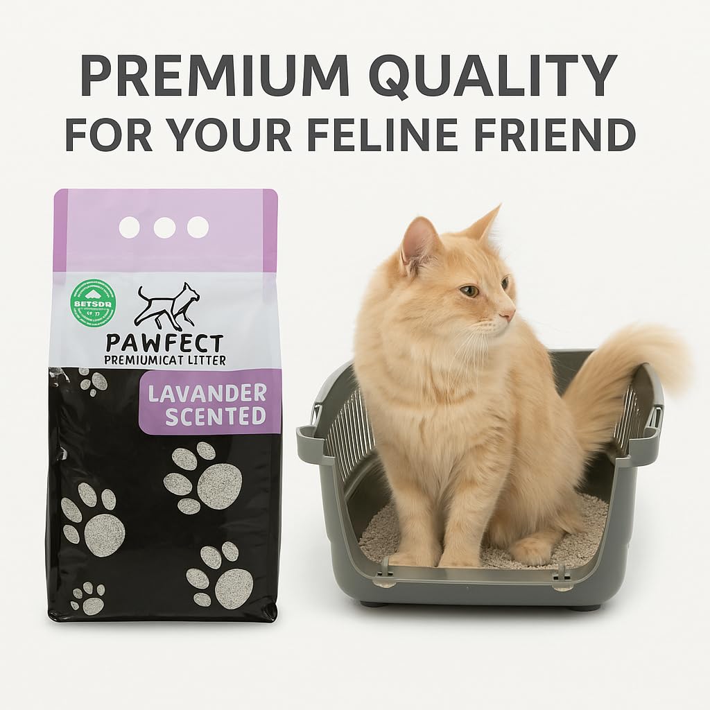 Arena aglutinante para gatos con aroma a lavanda, 4.4 kg/5 litros, sin polvo, control de olores