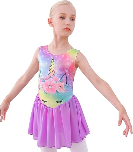 Miniatura 3 de AMZadenobe Leotardo de ballet para niñas con falda para niños, vestido de tutú de baile, gimnasia con falda