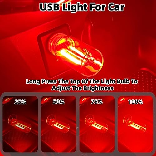 Miniatura 4 de 4 luces USB de coche regulables táctiles, bombillas LED de noche para iluminación ambiental interior del automóvil, mini lámpara retro portátil para