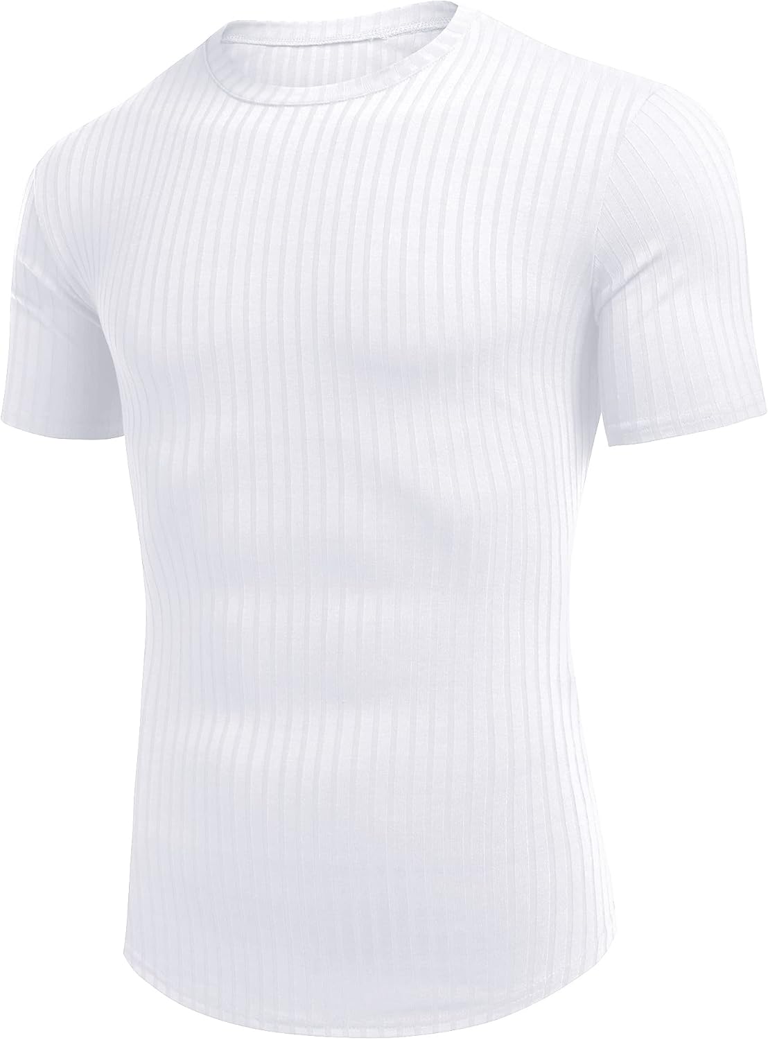 URRU Men's Muscle T Shirts Stretch Short Sleeve Bodybuilding Workout Casual Slim Fit Tee Shirts - Image 4