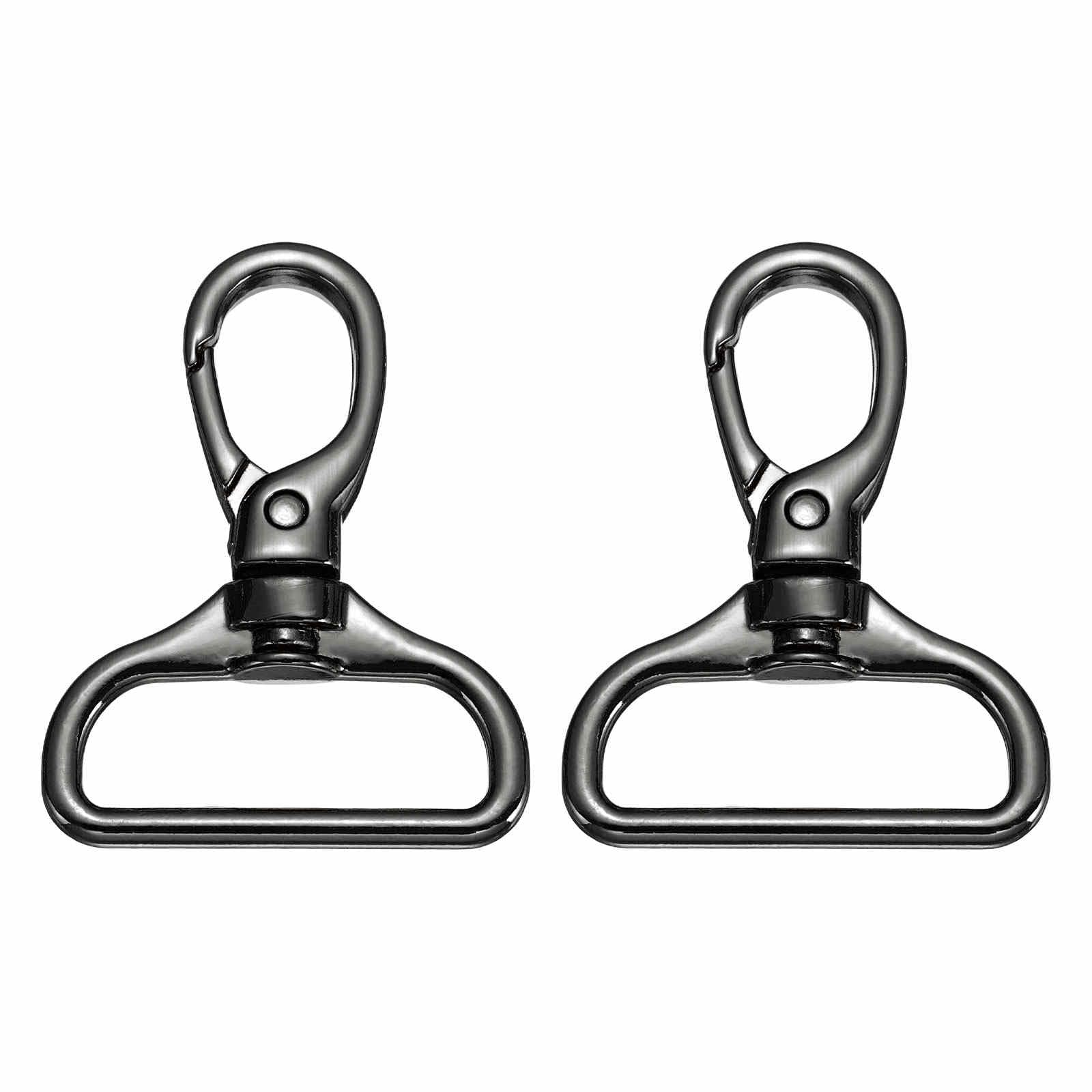 PATIKIL Swivel Clasps, (1-1/4 Inch, Black) (2 Pcs), Metal Swivel Snap Hooks Curved Oval Trigger Snap Lobster Clips, Suit for - Keychain/Making DIY Crafts/Purse Hardware