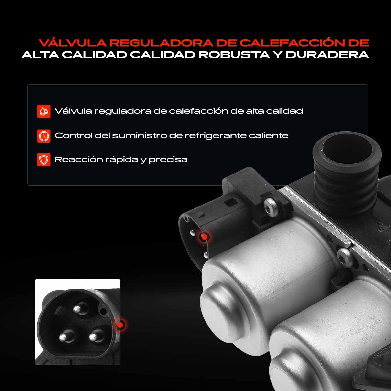 Frankberg Válvula reguladora de refrigerante Válvula de calefacción Compatible con Serie 3 cabrio E36 2.8L Serie 3 cabrio E36 1.8L Serie 3 cabrio E36 2.5L Serie 3 E36 1.6L 64118391419