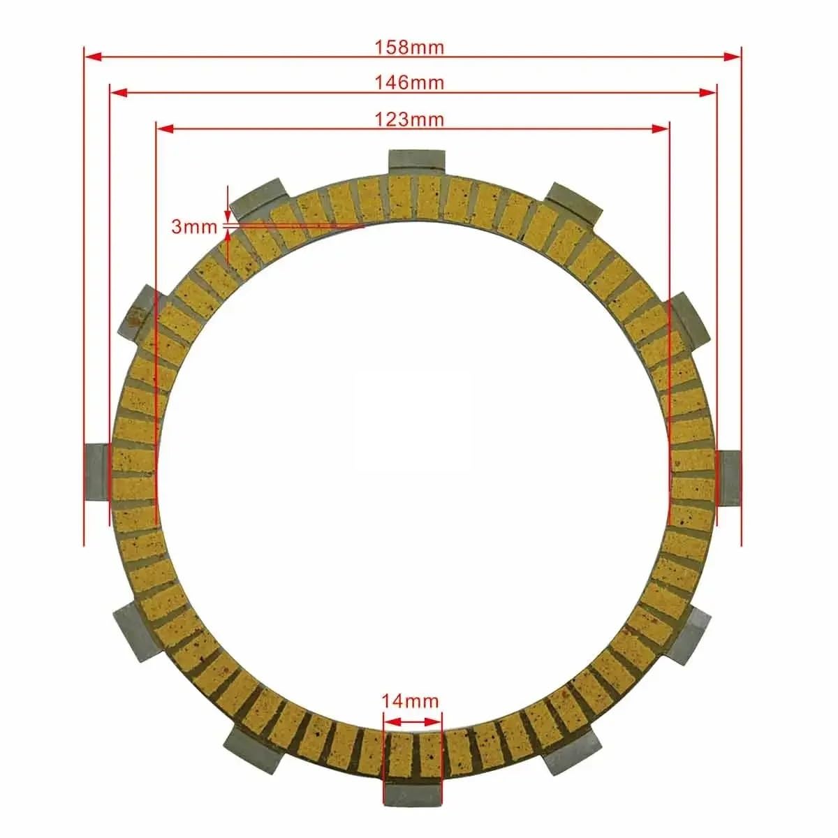 Moto d'embrayage Disques pour moto, 8 pièces