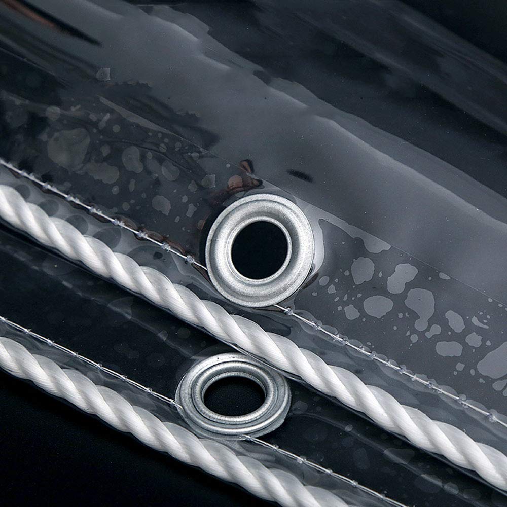 Waterproof Clear Tarpaulin Heavy Duty PVC Tarps 0.55mm Thickening Rainproof Plastic Cloth Windproof Cover Windshield Tent Curtains Outdoor Balcony Window Flower