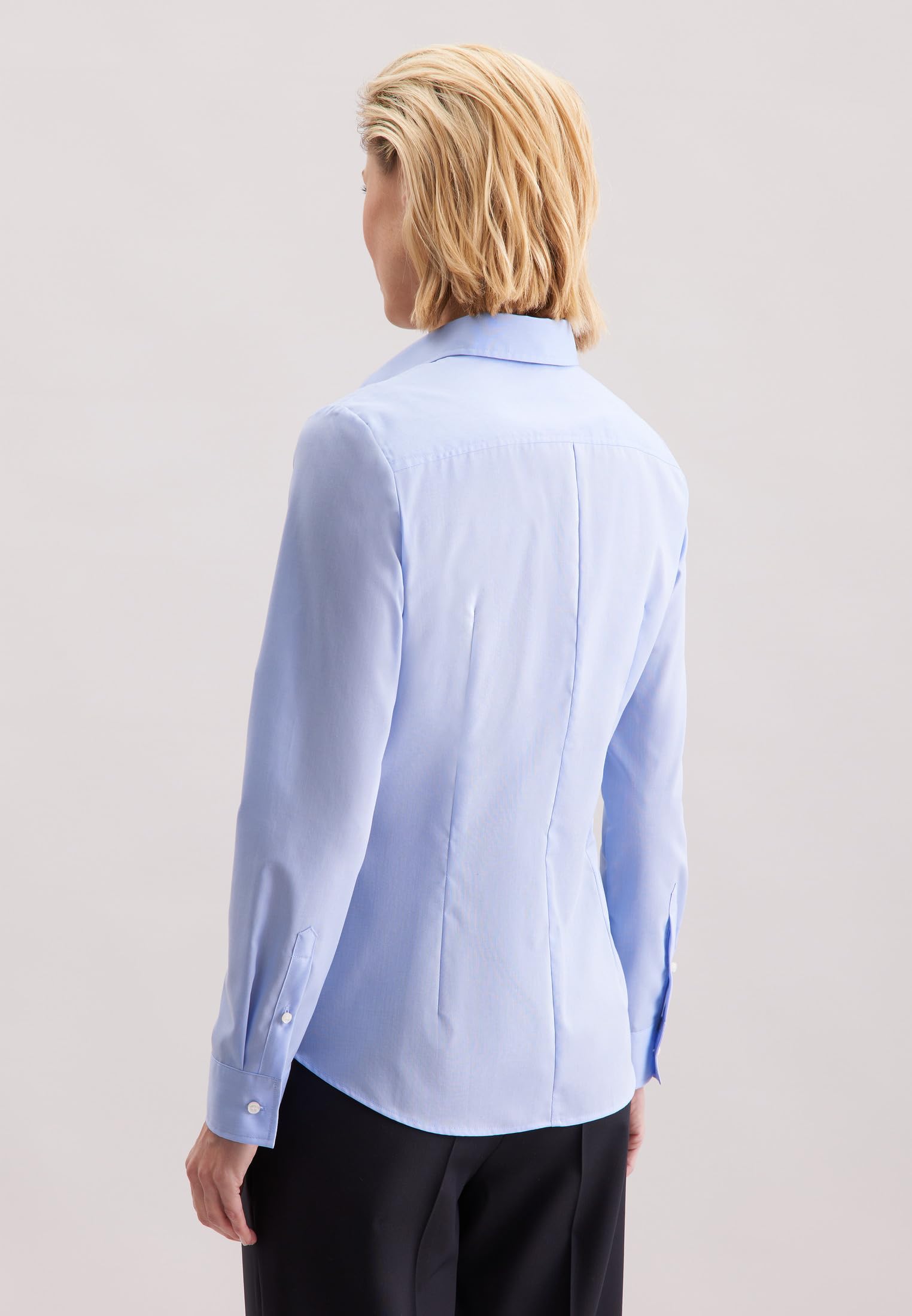 Seidensticker Bluzka damski Hemdbluse Langarm Slim Fit Uni Bügelfrei