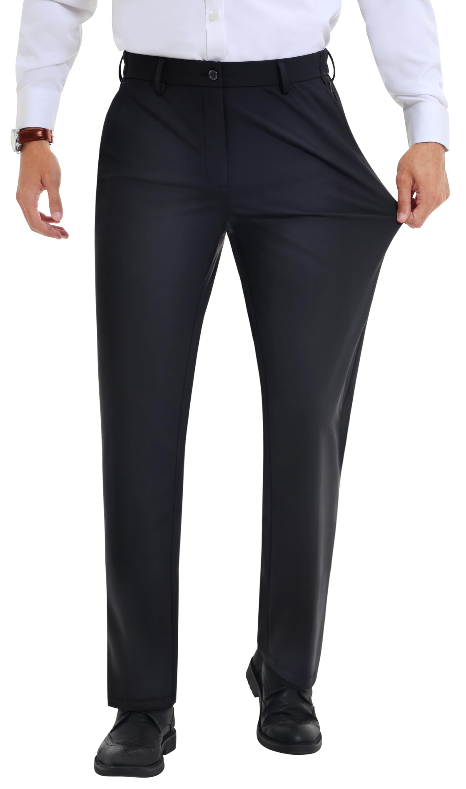 Lion Nardo Mens Stretch Dress Pants Slim Fit Dress Pants for Mens Wrinkle Free Business Casual Pants for