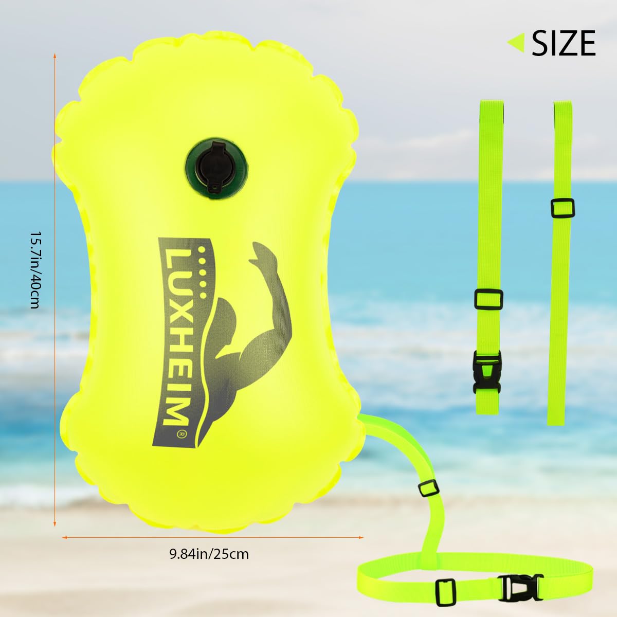 LUXHEIM Swim Buoy Tow Floats for Open Water Swimming Highly Visible Swim Float Waterproof Inflatable PVC Tow Float for Triathlons - Image 8