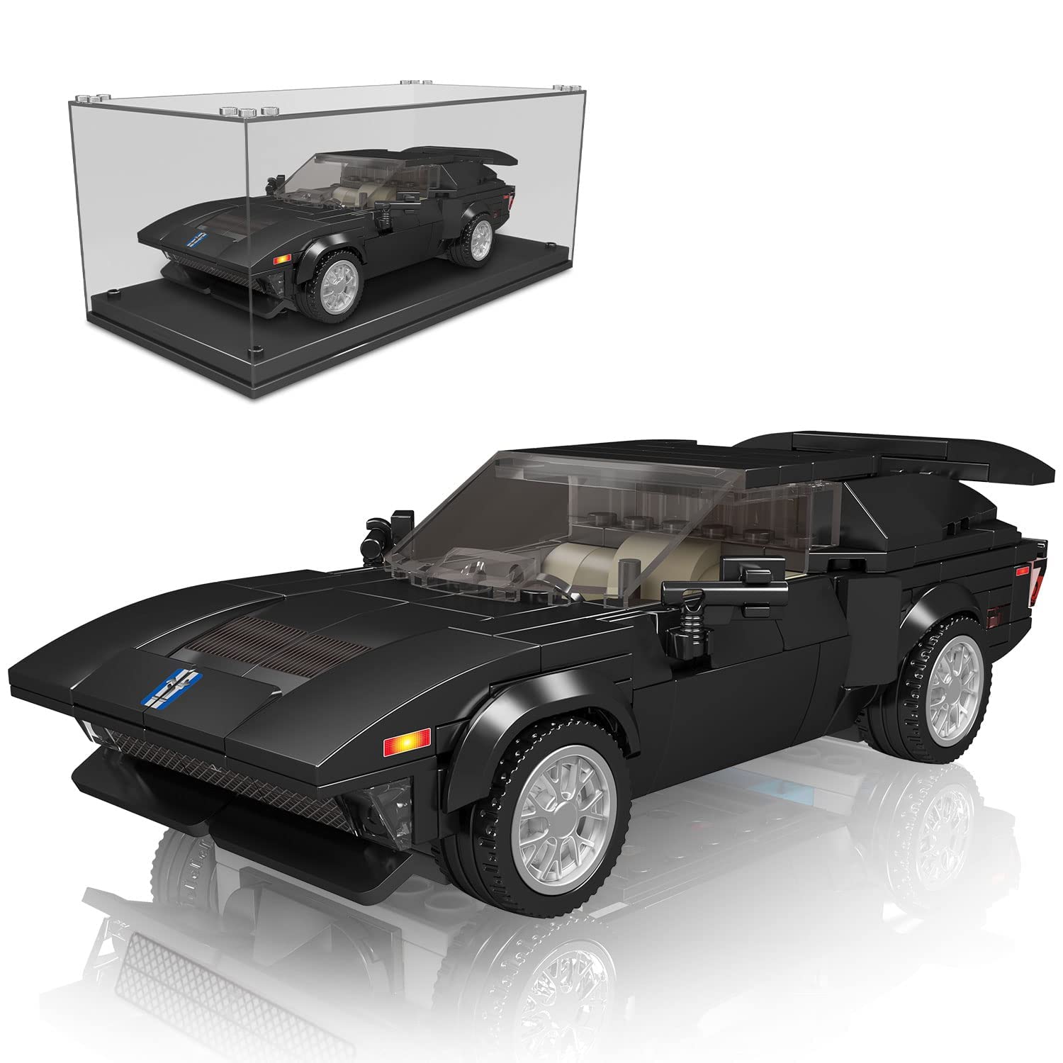 Mould King Speed Champion GTS-5 Models Car Building Sets with Display Case, 27032 Collectible Model Car Kits Building Blocks, Cars Building Toys Race Car Building Kits for Adults Kids 8+(305PCS)