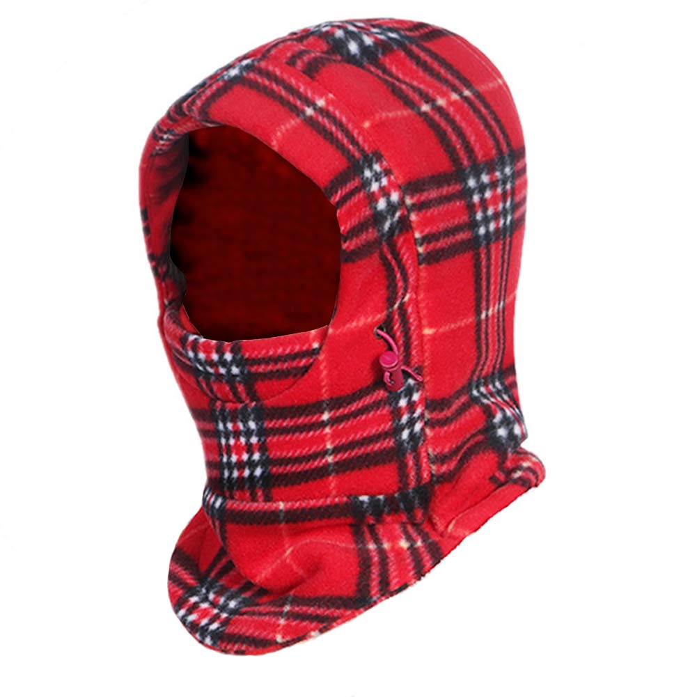 Kids Windproof Double Thick Fleece Hoody Balaclava Outdoor Sledding Skiing Cap