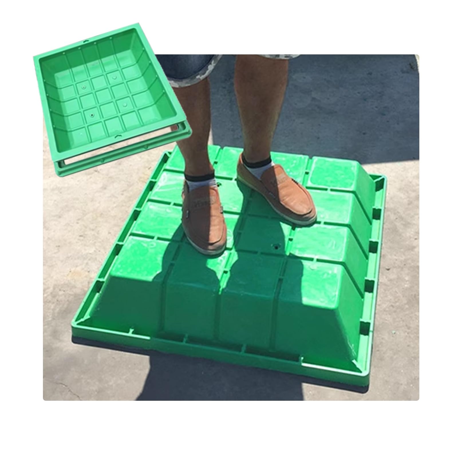 GJMSSMY Decorative Planting Pot Cover, 70x70CM/27.5x27.5IN, Removable Composite Resin Invisible Wastewater Basin Lid, Square Hidden Drain Cover for Garden and Outdoor Use
