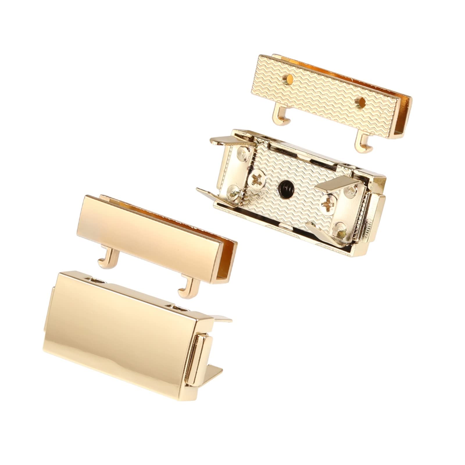 PVUVTNAHW 10PCS 3.9CM Metal Press Push Locks for Bag Handbag Spring Lock Snap Decorative Clasps Closure(LightGold)