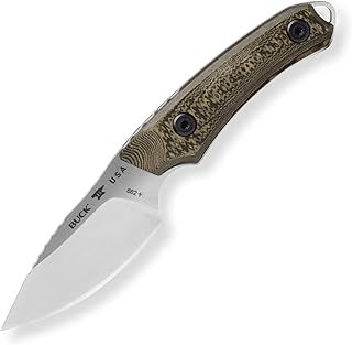 Buck Knives 662 Alpha Scout Pro Fixed Blade Hunting Knife, 2 7/8" S35VN Steel Blade, Richlite Handle with Leather Sheath - Buck Knives