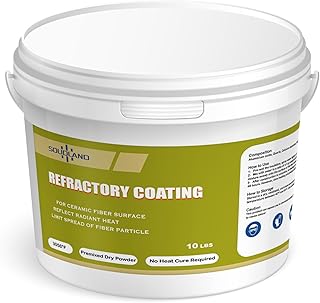 Refractory Coating - 10 LBS 3056°F High Temperature Refractory Cement Fireproof Dry Mix - for Ceramic Fiber Blankets Lining in Foundry, Forge, Kiln, Smelting Furnace and More