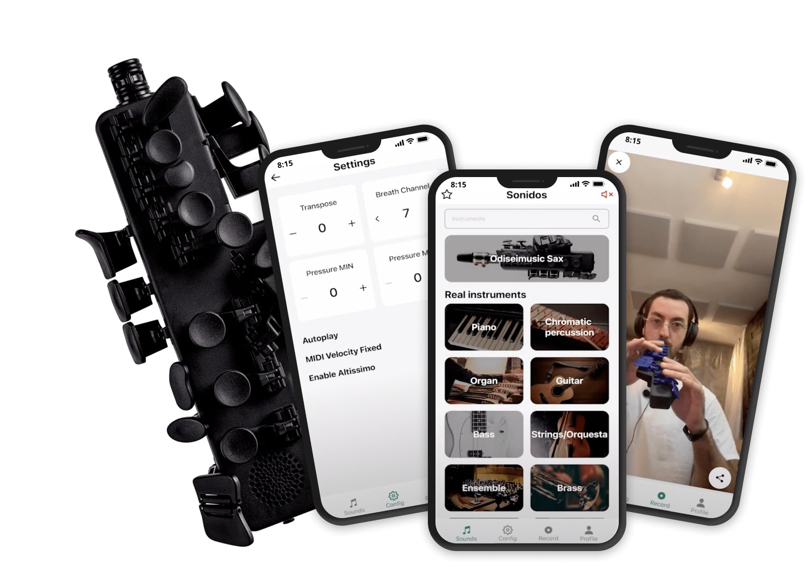 Odisei Music Travel Sax 2 (Black) + Accessory Pack | Saxophone de voyage | +50 sons | Le plus petit et le plus léger au monde, pratiquez en silence.