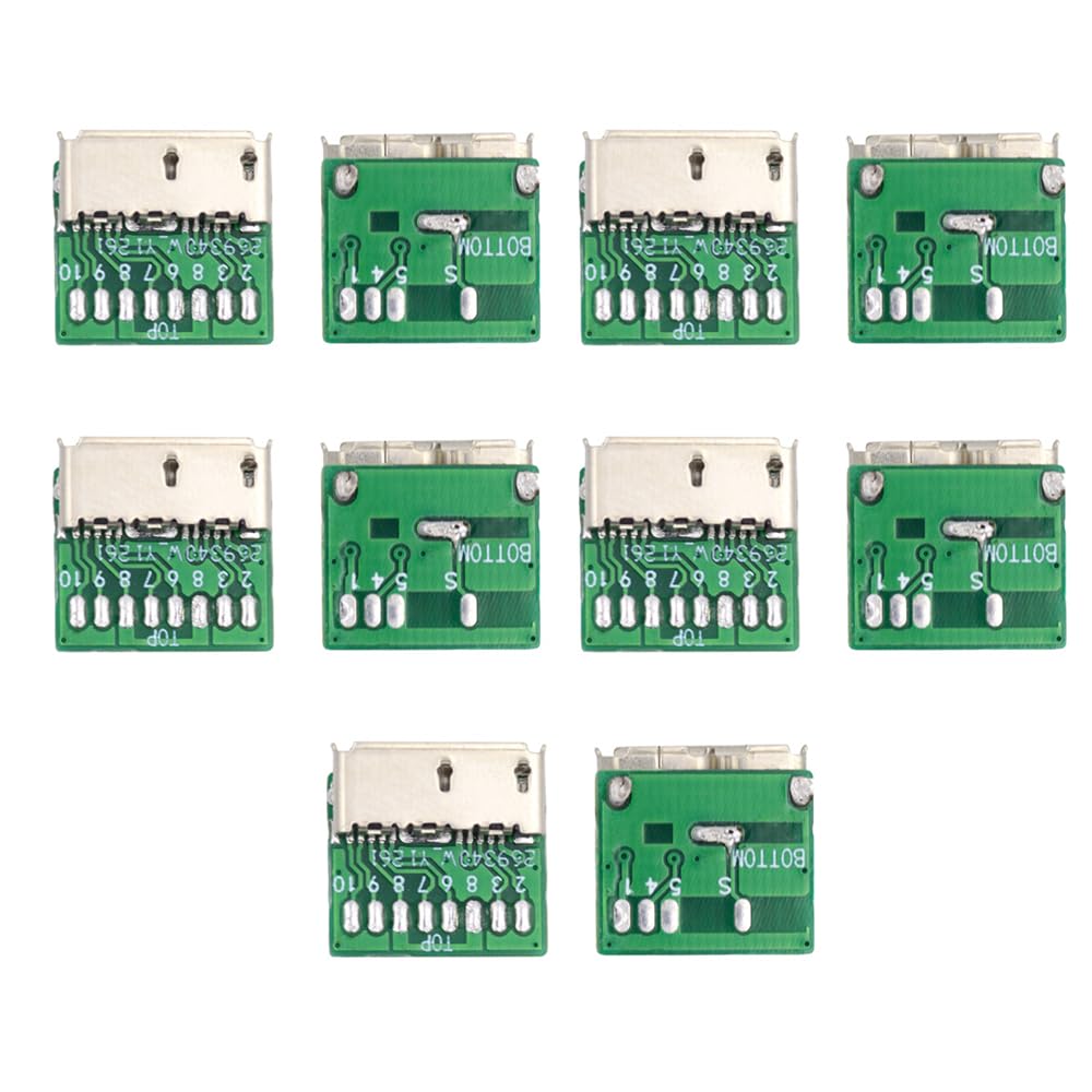 NFHK 10pcs Micro USB 3.0 10pin Female Socket Receptacle Board Mount SMT Type with PCB for USB Disk DIY OEM