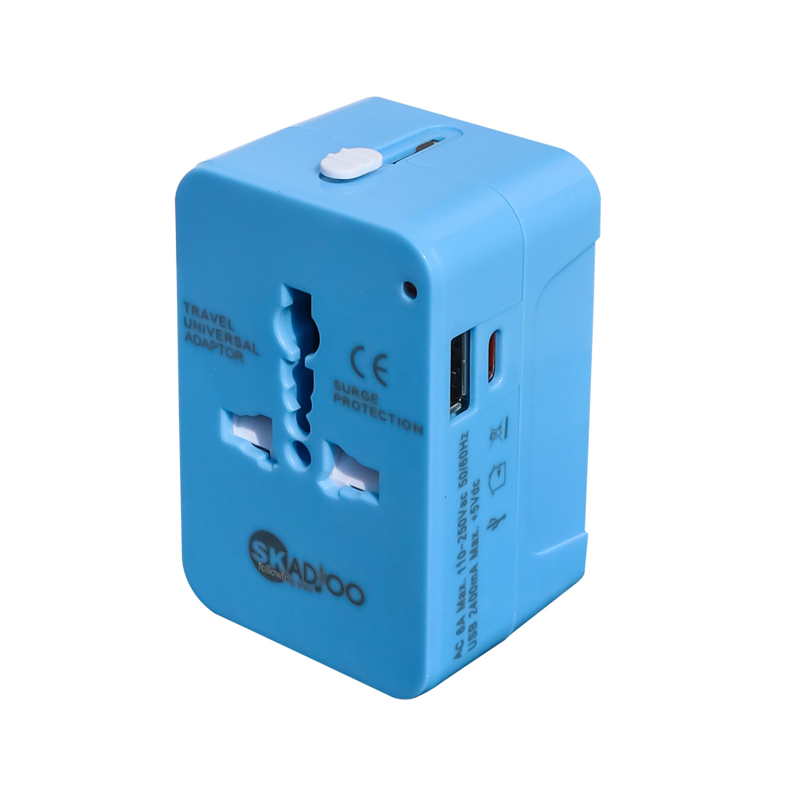 SKADIOO Type C (USB C) and USB A Universal Travel Adapter/International All in One Worldwide Universal Travel Adapters with Type c USB Charging Ports for Phone, Laptop, Mobile, Camera, Tablet (Blue) (B0CZ3VLY7V) Amazon Price History, Amazon Price Tracker