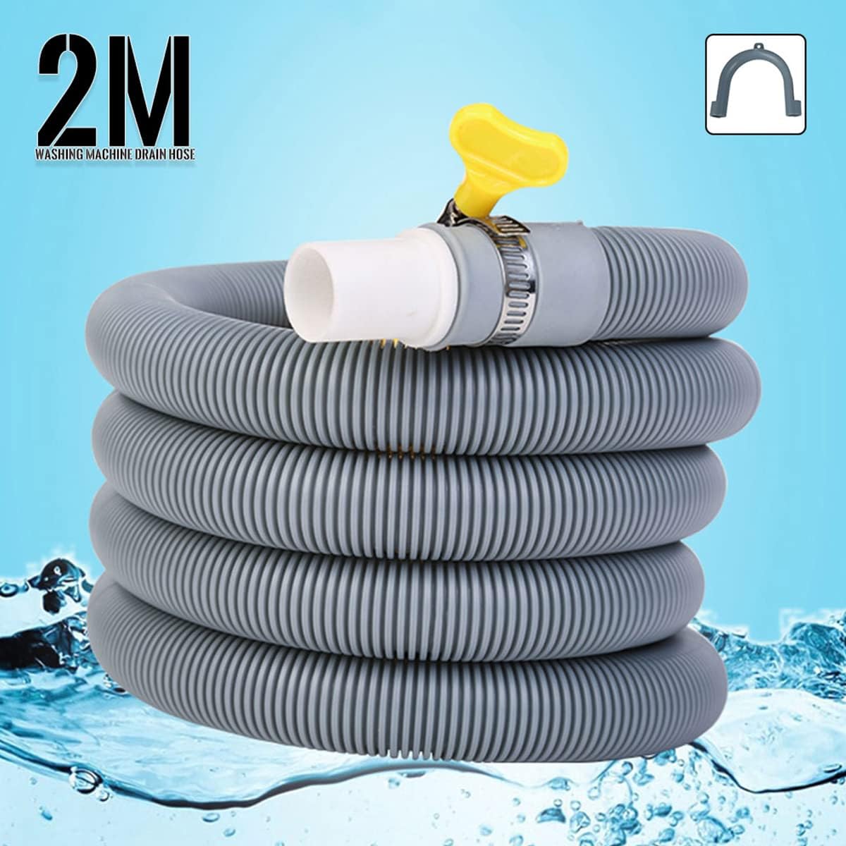 Washing Machine Drain Hose 2M Universal Dishwasher Washer Drain Pipe Extension Set (2M)