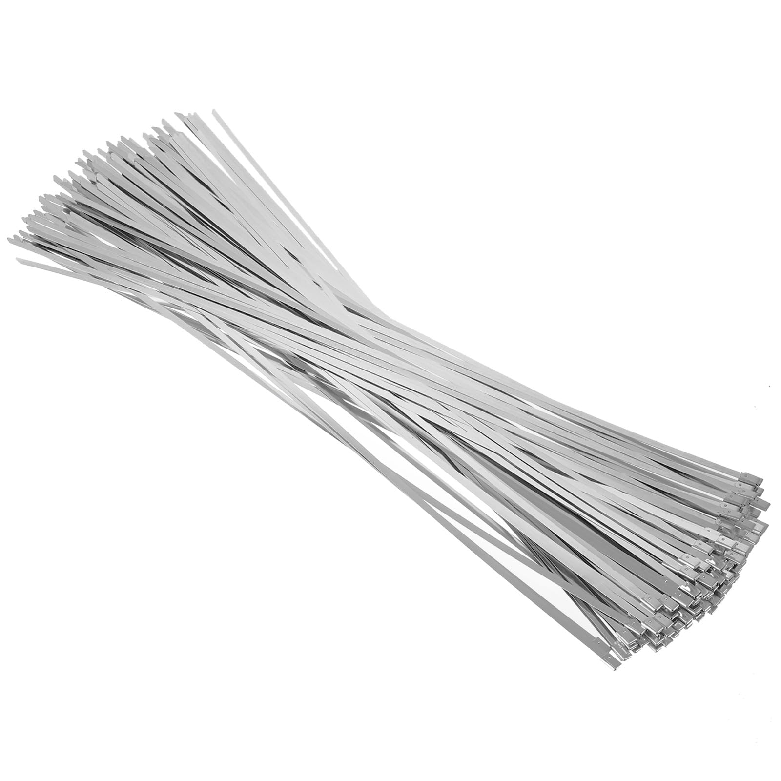 PATIKIL Metal Zip Ties 100 Pcs, 18 Inch Heavy Duty 304 Stainless Steel Self-Locking Cable Ties