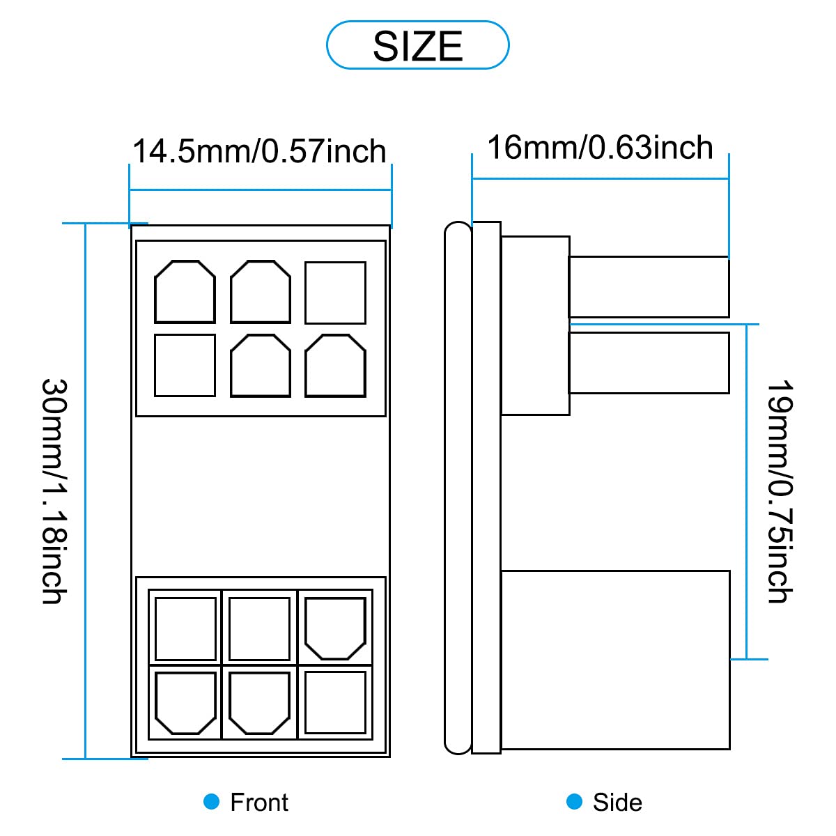 ATX adapter sieciowy, wtyczka 6-pinowa, karta graficzna 180 stopni, pionowy adapter kabla zasilającego, 4 szt. 6-biegunowe gniazdo na wtyczkę 6-biegunową (2 style)