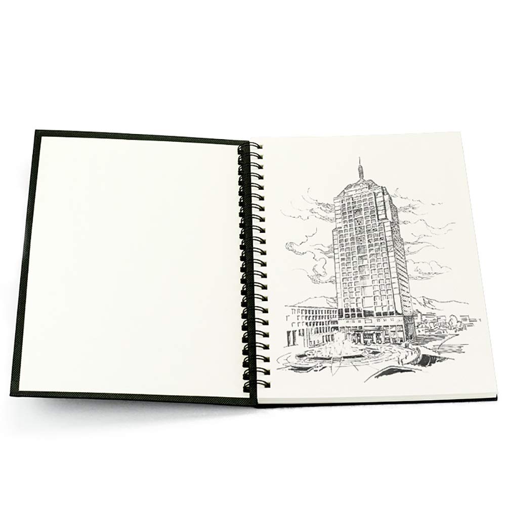 Bosquejo del Libro de 35 Hojas A4 Doble Bobina Cuaderno En Blanco Blanco Dibujo Pintura Papel Pintada del Arte Artículos de Oficina (Color : A4, Size : 297mm)