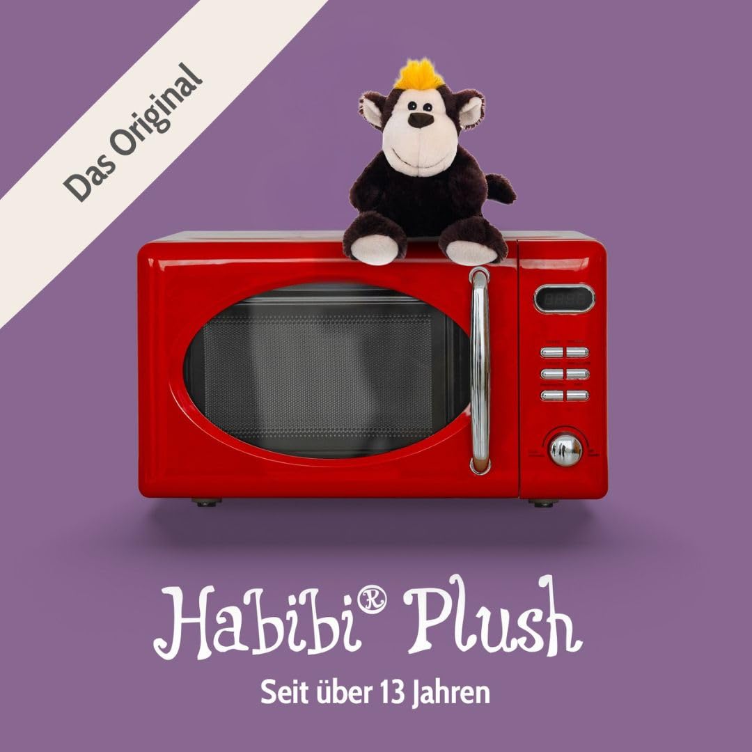 Habibi Plush Cuscino termico per bambini e adulti – 1835 scimpanzé e scimmia con riempimento di miglio, peluche termico per riscaldare nel forno a microonde e forno, ideale anche per bambini