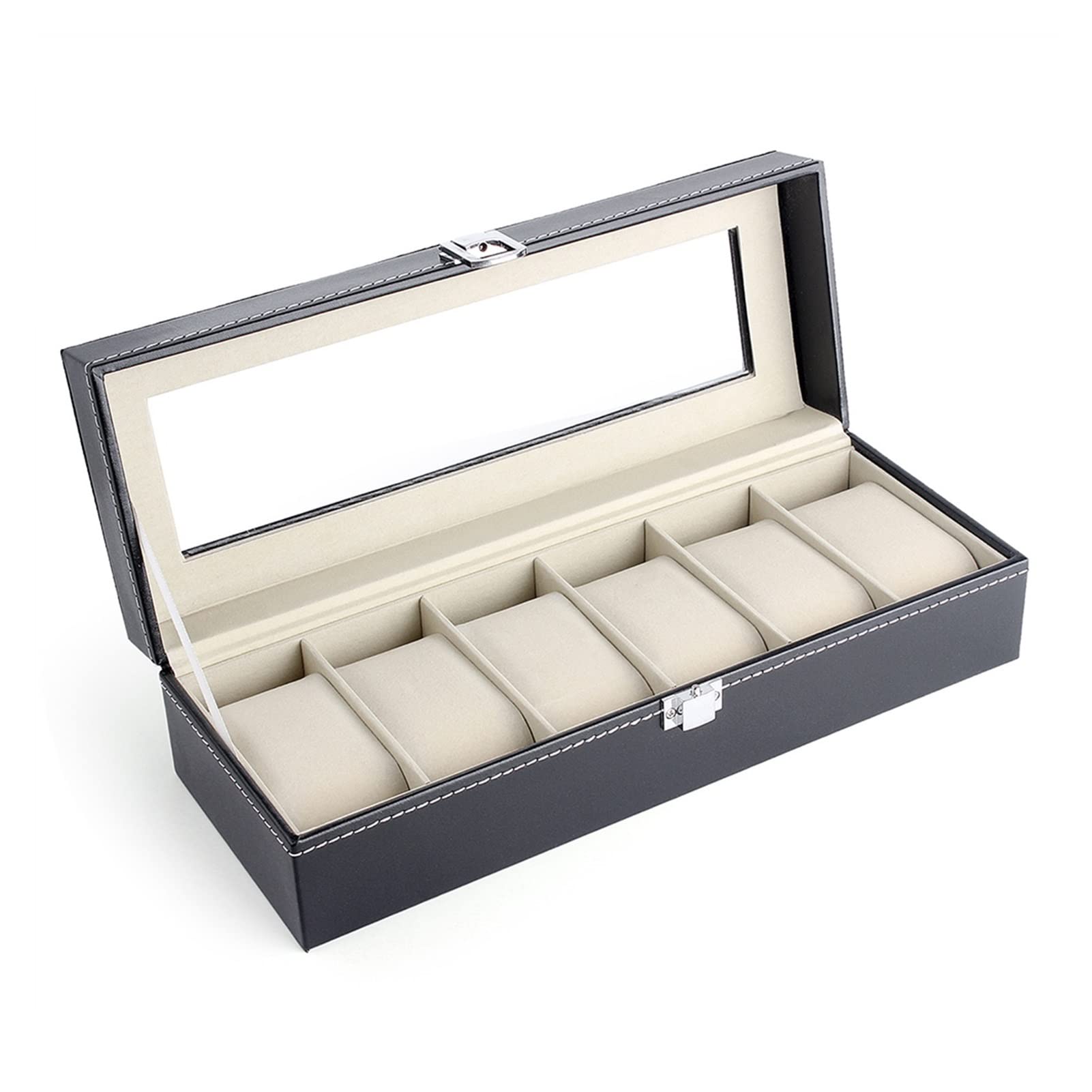 DFHEsdfD Watch boxes, 2 Slots 3 6 Watch Storage Box PU Leather Organizer Watches Display Holder Cases Jewelry