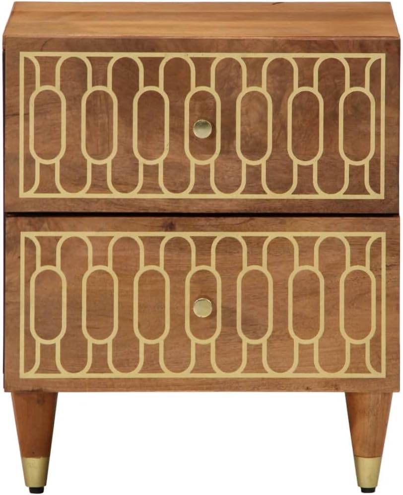 358283 Bedside Tables 40 x 33 x 46 cm Solid Mango Wood Set of 2