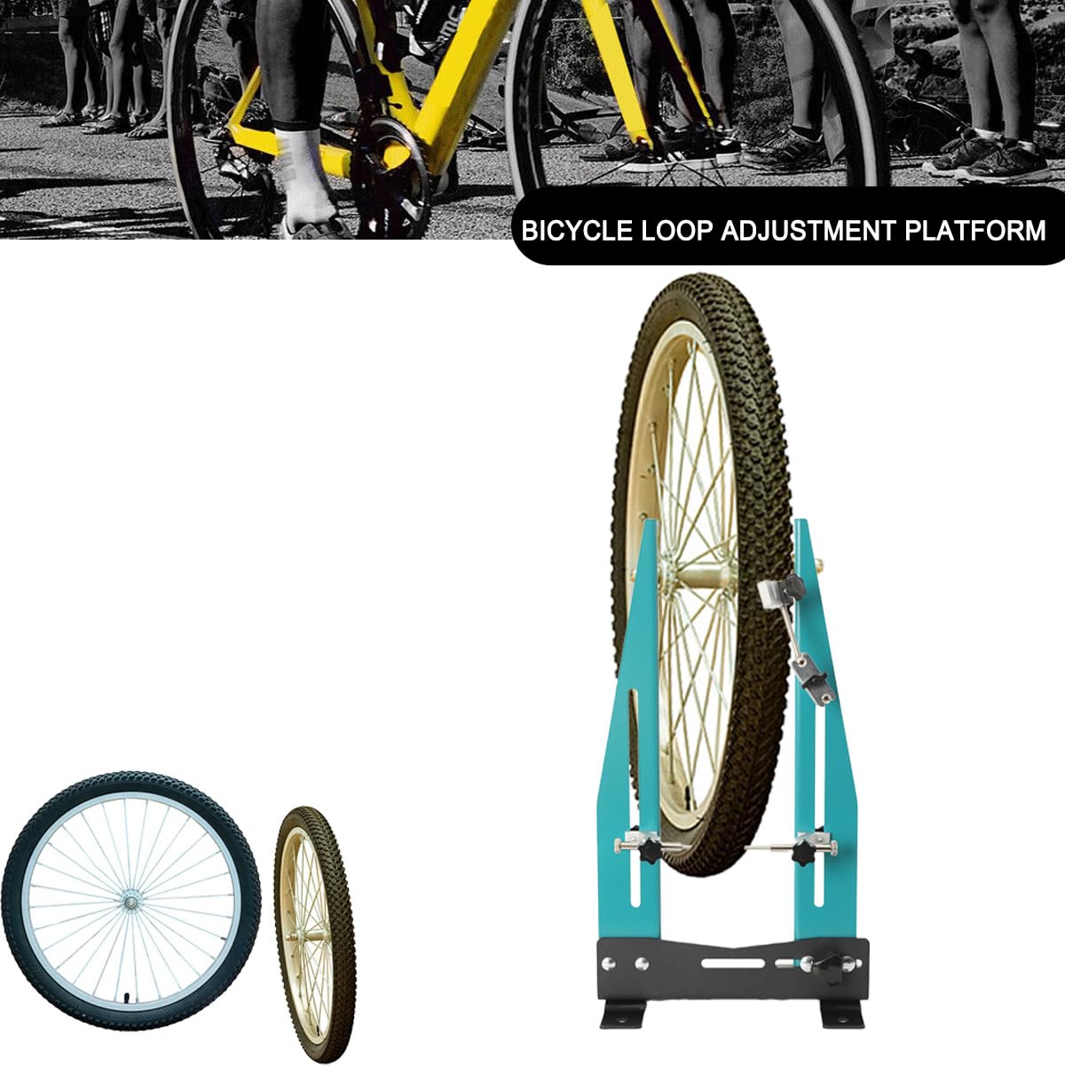 LALABU Zentrierständer,Fahrrad Zentrierständer für 16-27,5 Zoll Räder,Kalibrierungsständer Felgen Korrekturständer für Felgenausrichtung und 95-130mm Radbreiten
