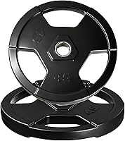 Garvee 10 LB Rubber Olympic Weight Plates Pair, 2-Inch Bumper Plates for Barbell - Floor Protection, Low Noise Home Gym