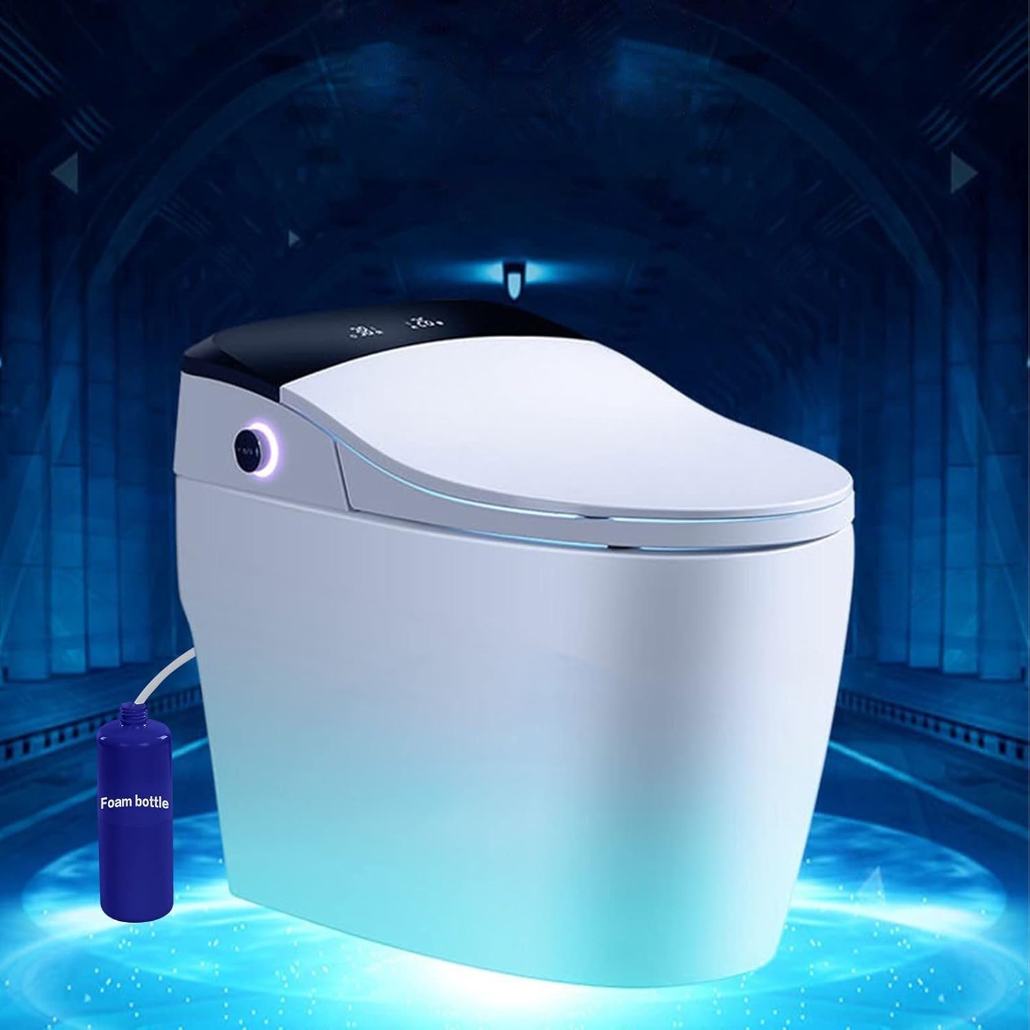 One Piece Smart Bidet Toilet Seat with Warm Water, Heated Bidet with