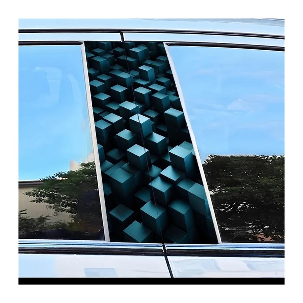 Body Parts 2pcs Car B-Pillar Sticker Cube Pattern Scratch Resistant Film