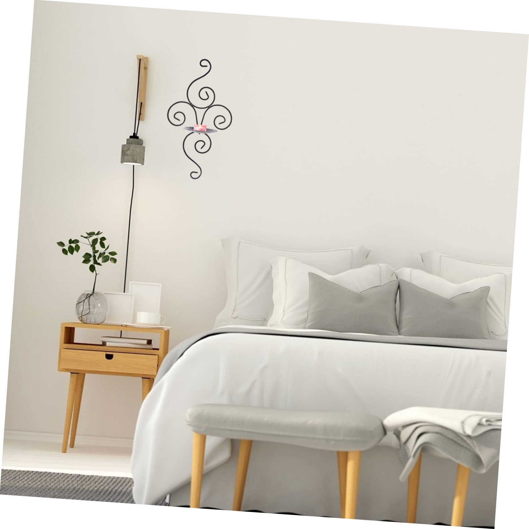 HOOTNEE Unique Design Wall Mounted Candle Holder Iron Candlestick Holder for Living Room Decor