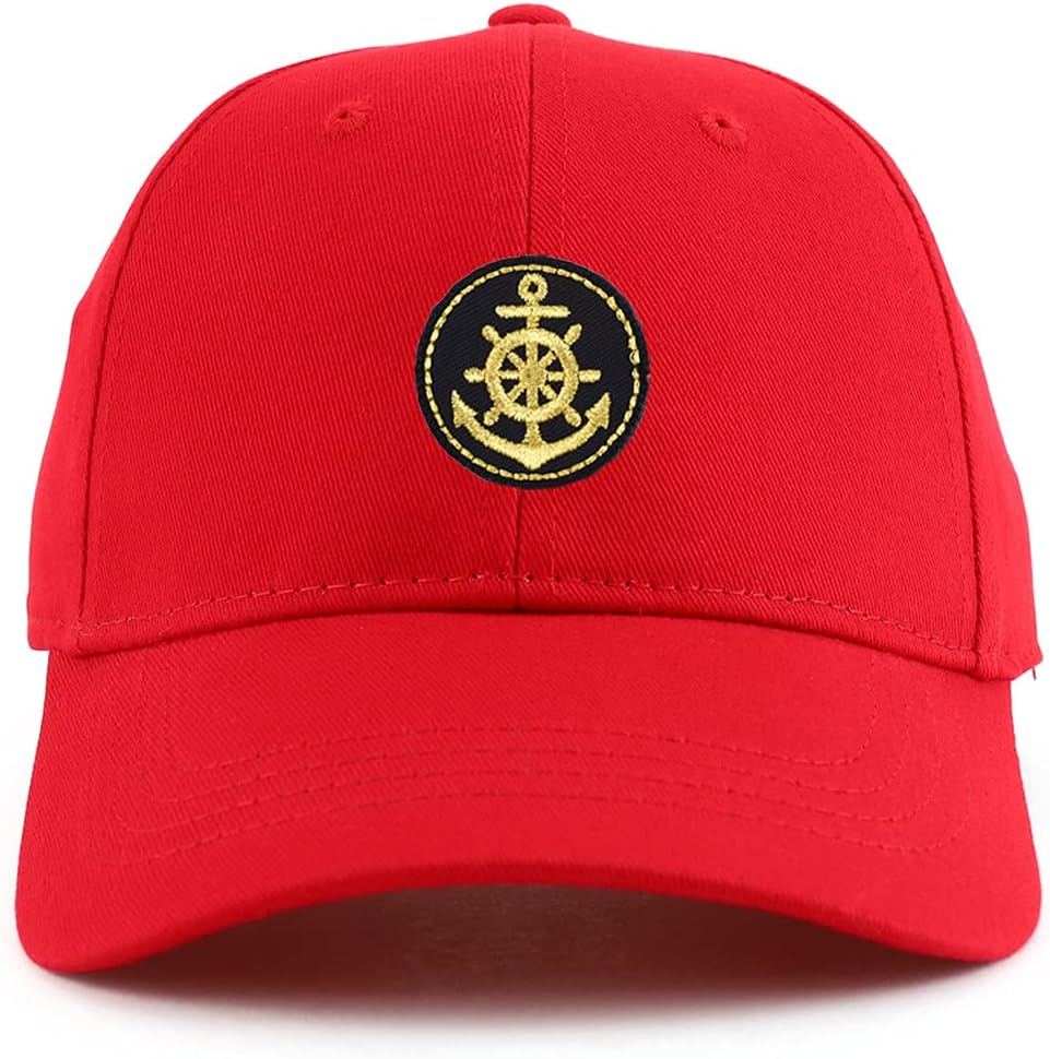 Armycrew Youth Kid's Gold Anchor Patch Youth Size Twill Cotton Structured Baseball Cap