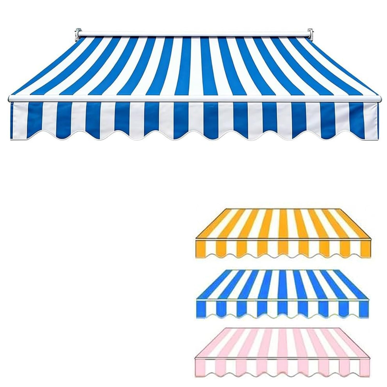 ROFBIHG Replacement Canvas for Retractable Awning, Outdoor Awning Deck Curtain Awning Fabric, Patio Awning Canopy Replacement Canvas for Sun Shade Shelter(Blue,2x1.5m(6.6x5ft))