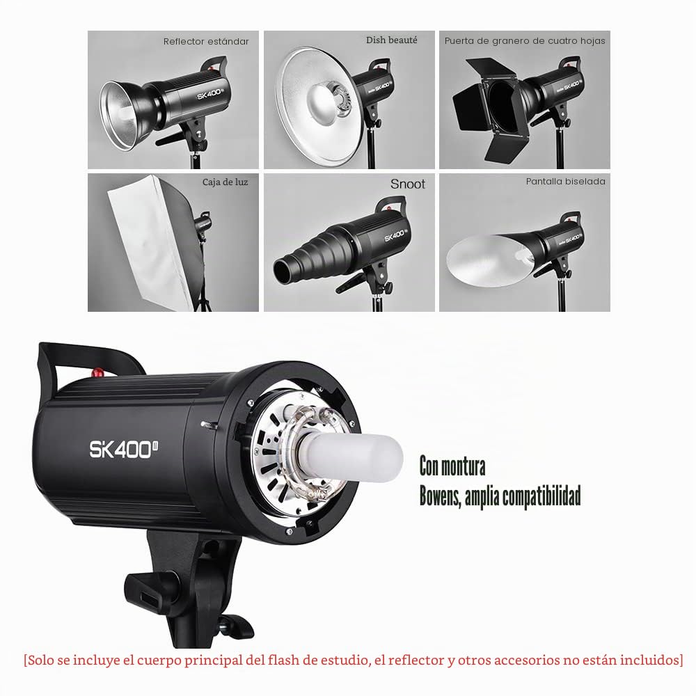GodoxSK400II Profesional 400 Wsflash estroboscópico de Estudio 2.4 G Wireless X SystemGN65 5600 K con 150 W Modelado lámpara de