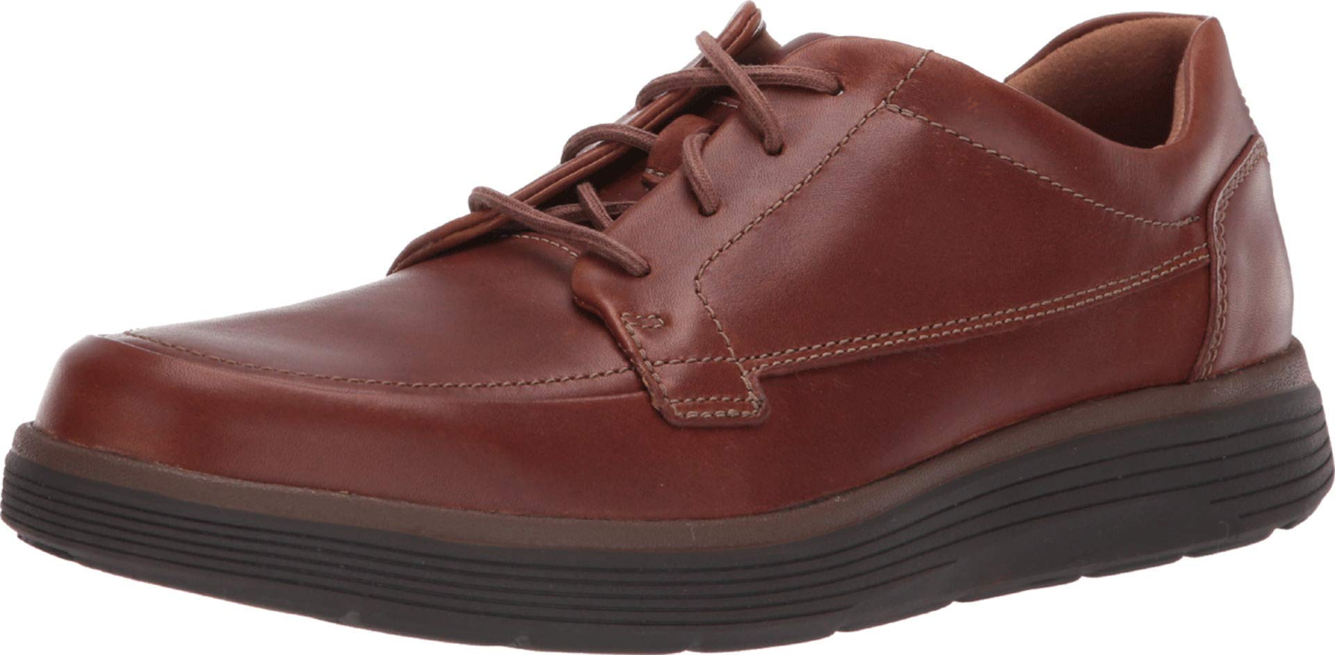 Clarks Men's Brown Un Abode Ease Dark Tan Leather Derby Shoes, Lace Up In | : Size 6/Wide Fit