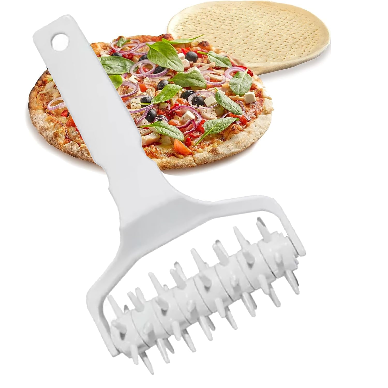 Sponsored Ad – Dough Docker, Pastry Roller with Spikes Pizza Docking Tool, Pizza Roller Docker Pizza Making Accessories for Home Commercial Kitchen, That Prevent Dough from Blistering