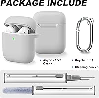 Vista 337 de Funda para AirPods Pro con kit de limpieza, funda de silicona suave para Apple AirPod Pro de 1ª/2ª generación, accesorios de funda AirPods Pro/Pro 2