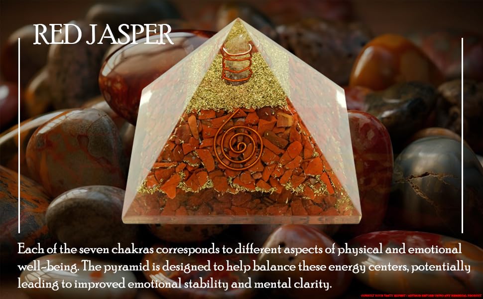 Image of Red Jasper Pyramid | 2-Inch | Large Healing Pyramid for Grounding, Energy Cleansing, and Emotional Stability|Spiritual Decor for Home and Office