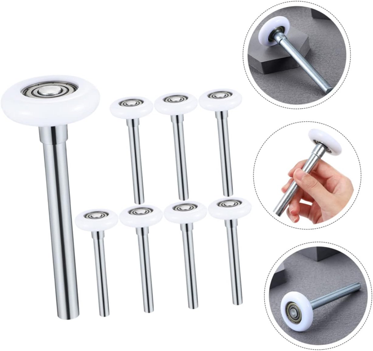 8Pcs Quiet Garage Door Roller Replacement Nylon Roller with Stem for Smooth Operation Compatible with Standard and Automatic Doors Durable and Easy to Install