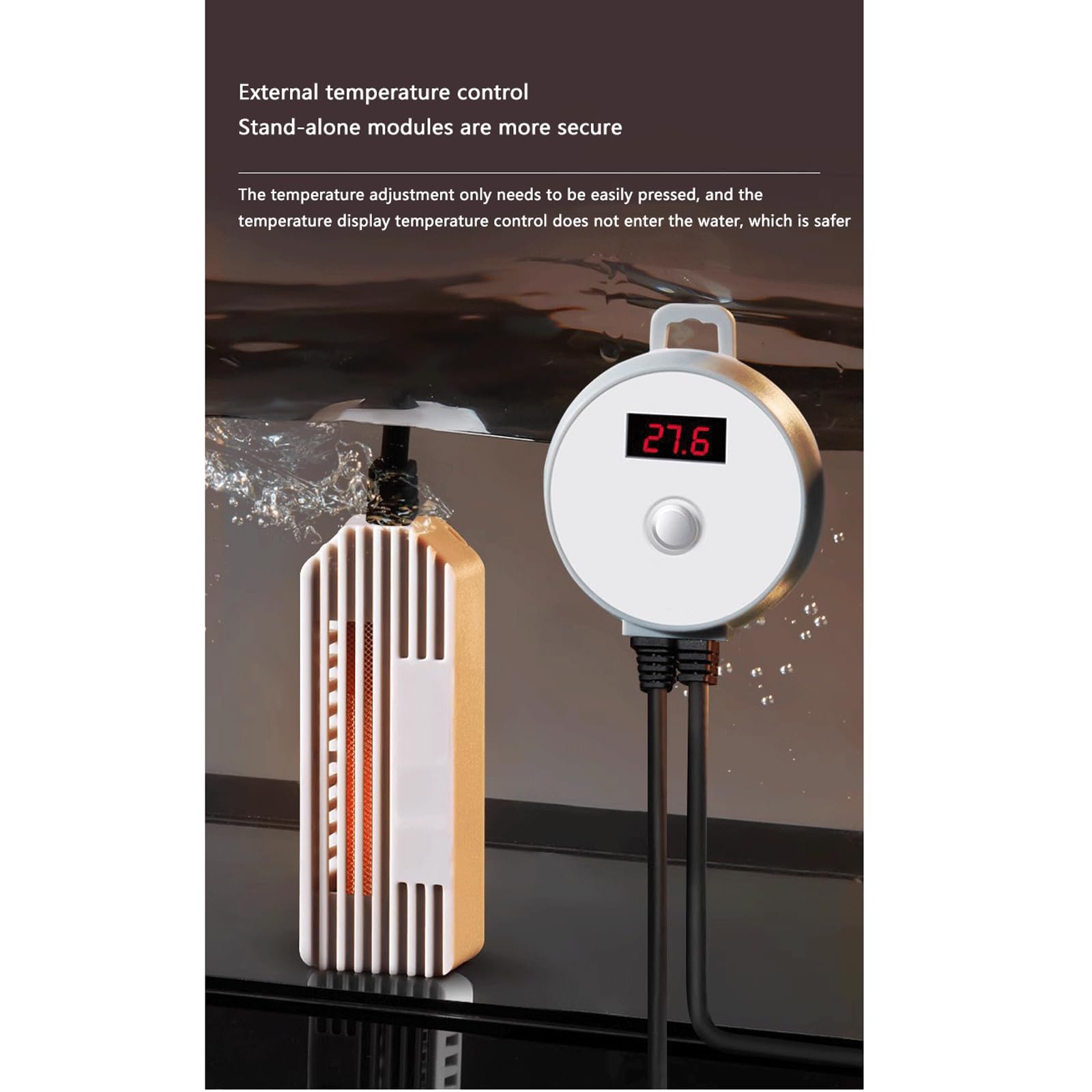Asta riscaldante per Acquario per Acquario Riscaldatore Automatico a Prova di Esplosione a Temperatura costante con Display della Temperatura, 500 W (300 W)